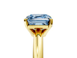 Yellow gold Fancy Blue Asscher Cut Diamond Solitaire Engagement Ring with Round Band and Four-Prong Setting_94