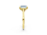 Yellow gold Fancy Blue Asscher Cut Diamond Solitaire Ring with Flower Prong Setting and Classic Band_14