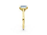Yellow gold Fancy Blue Asscher Cut Diamond Solitaire Ring with Flower Prong Setting and Classic Band_38