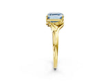 Yellow gold Fancy Blue Asscher Cut Diamond Solitaire Ring with Twist Band and Four-Prong Setting_65