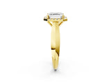 Yellow gold Fancy Blue Asscher  Cut Halo Solitaire Engagement Ring with Square Band and Four-Prong Setting_53