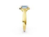 Yellow gold Fancy Blue Asscher  Cut Halo Solitaire Engagement Ring with Square Band and Four-Prong Setting_80