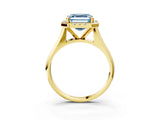 Yellow gold Fancy Blue Asscher  Cut Halo Solitaire Engagement Ring with Square Band and Four-Prong Setting_81