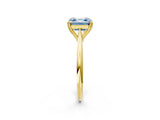 Yellow gold Fancy Blue Asscher Cut Solitaire Diamond Ring with Six-Prong Setting and Classic Band_14