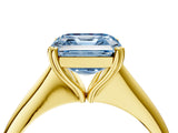 Yellow gold Fancy Blue Asscher Cut Solitaire Diamond Ring with Six-Prong Setting and Classic Band_16