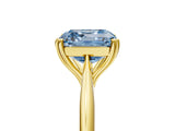 Yellow gold Fancy Blue Asscher Cut Solitaire Diamond Ring with Six-Prong Setting and Classic Band_17