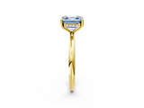 Yellow gold Fancy Blue Asscher  Cut Solitaire Engagement Ring with Four-Prong Setting and Classic Band_24