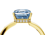 Yellow gold Fancy Blue Asscher  Cut Solitaire Engagement Ring with Four-Prong Setting on a Classic Band_4