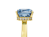 Yellow gold Fancy Blue Asscher  Cut Solitaire Engagement Ring with Four-Prong Setting on a Classic Band_5