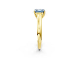 Yellow gold Fancy Blue Asscher Cut Solitaire Engagement Ring with Tapered Band and Four-Prong Setting_5