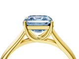 Yellow gold Fancy Blue Asscher Cut Solitaire Engagement Ring with Tapered Band and Four-Prong Setting_7
