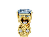Yellow gold Fancy Blue Asscher Cut Solitaire Milgrain Leaf Band with Prong Setting_17
