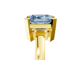 Yellow gold Fancy Blue Asscher  Cut Solitaire Ring with Four-Prong Setting and Classic Band_22