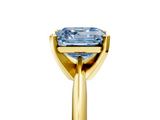 Yellow gold Fancy Blue Asscher  Cut Solitaire Ring with Four-Prong Setting on a Classic Band_5