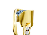 Yellow gold Fancy Blue Asscher Cut Solitaire Tension-Set Diamond Split Shank Ring_11