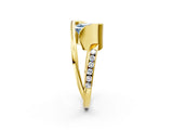 Yellow gold Fancy Blue Asscher Cut Solitaire Tension-Set Diamond Split Shank Ring_8