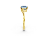 Yellow gold Fancy Blue Asscher  Cut Solitaire Twist Band Ring with Four-Prong Setting_20