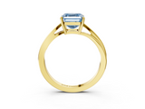 Yellow gold Fancy Blue Asscher  Cut Solitaire Twist Band Ring with Four-Prong Setting_21