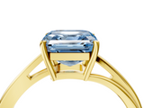 Yellow gold Fancy Blue Asscher  Cut Solitaire Twist Band Ring with Four-Prong Setting_22
