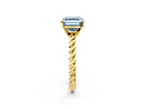 Yellow gold Fancy Blue Asscher  Cut Solitaire Twisted Band with Four-Prong Setting_31