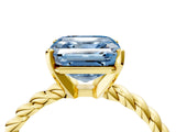 Yellow gold Fancy Blue Asscher  Cut Solitaire Twisted Band with Four-Prong Setting_33