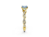 Yellow gold Fancy Blue Asscher Cut Solitaire Twisted Pave Band with Four-Prong Setting_5