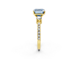 Yellow gold Fancy Blue Asscher  Cut Three-Stone Diamond Pavé Band with Prong Setting_19