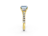 Yellow gold Fancy Blue Asscher  Cut Three-Stone Diamond Pave Band with Prong Setting_52