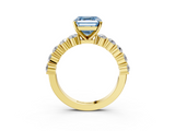 Yellow gold Fancy Blue Asscher  Diamond Pavé Band Solitaire with Four-Prong Setting_23