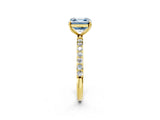 Yellow gold Fancy Blue Asscher  Diamond Pavé Band with Six-Prong Setting_21