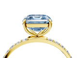 Yellow gold Fancy Blue Asscher  Diamond Pavé Band with Six-Prong Setting_23
