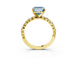 Yellow gold Fancy Blue Asscher  Diamond Prong Set Engagement Ring with Pave Band_20