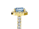 Yellow gold Fancy Blue Asscher  Halo Diamond Pavé Solitaire Ring_108