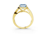 Yellow gold Fancy Blue Asscher  Halo Split Shank Pave Diamond Ring with Four-Prong Setting_50