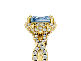 Yellow gold Fancy Blue Asscher  Halo Twist Band Solitaire Ring with Six-Prong Setting_38