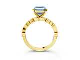 Yellow gold Fancy Blue Asscher  Milgrain Bezel Diamond Engagement Ring with Solitaire Prong Setting_32