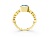 Yellow gold Fancy Blue Asscher  Milgrain Marquise Diamond Twist Band Ring_60