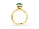Yellow gold Fancy Blue Asscher  Milgrain Pave Diamond Engagement Ring with Four-Prong Setting_3