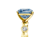 Yellow gold Fancy Blue Asscher  Solitaire Bezel-Set Diamond Ring with Beaded Band and Four-Prong Setting_55