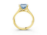 Yellow gold Fancy Blue Asscher  Solitaire Bezel-Set Diamond Ring with Channel-Set Band_20