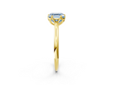 Yellow gold Fancy Blue Asscher  Solitaire Cathedral Diamond Ring with Six-Prong Setting_19