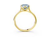 Yellow gold Fancy Blue Asscher  Solitaire Cathedral Diamond Ring with Six-Prong Setting_20
