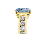 Yellow gold Fancy Blue Asscher  Solitaire Channel-Set Diamond Engagement Ring with Four-Prong Setting_37