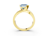 Yellow gold Fancy Blue Asscher  Solitaire Channel-Set Split Shank Ring with Tension Prong Setting_6