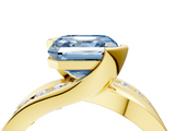 Yellow gold Fancy Blue Asscher  Solitaire Channel-Set Split Shank Ring with Tension Prong Setting_7