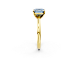 Yellow gold Fancy Blue Asscher  Solitaire Diamond Engagement Ring with Four-Prong Setting on a Classic Band_22