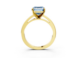 Yellow gold Fancy Blue Asscher  Solitaire Diamond Engagement Ring with Four-Prong Setting on a Classic Band_23