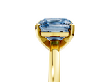 Yellow gold Fancy Blue Asscher  Solitaire Diamond Engagement Ring with Four-Prong Setting on a Classic Band_25