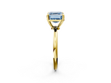Yellow gold Fancy Blue Asscher  Solitaire Diamond Ring with 4-Prong Setting on a Classic Band_5