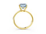 Yellow gold Fancy Blue Asscher  Solitaire Diamond Ring with 4-Prong Setting on a Classic Band_6